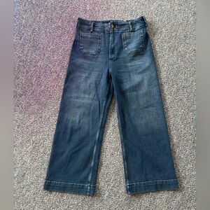 Maeve by Anthropologie Ettie Wide Leg Crop Jeans Dark Size 30